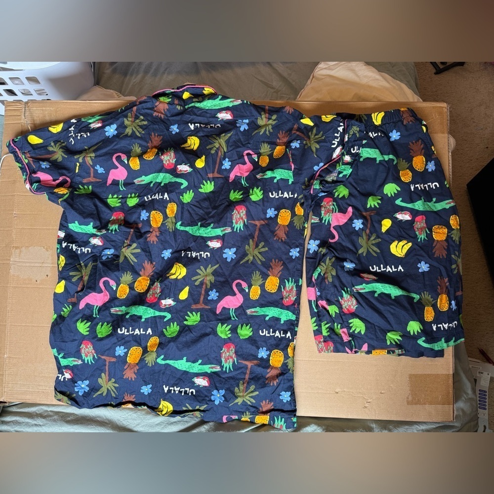 Ullala Colorful Tropical Print Shirt and Shorts Set